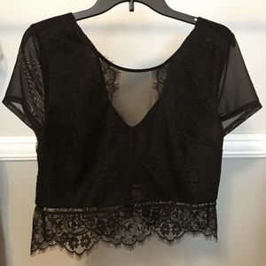 Express Laced Mesh Crop Top!
